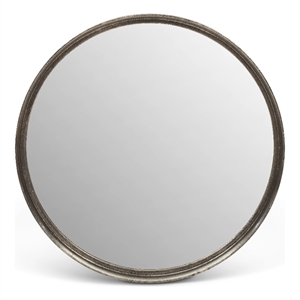 Urbia Elements Samar Round Mirror 39&quotDia. in Vintage Silver