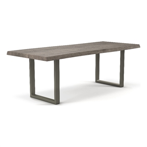Urbia Brooks  40&quot x 92&quot Dining Table U Base in Sandblasted Grey Top Pewter Base