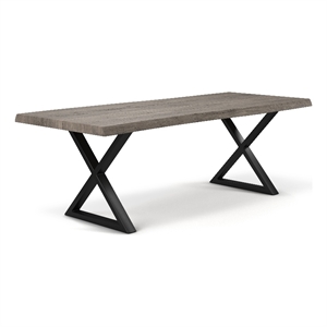 Urbia Brooks  40&quot x 116 Dining Table X Base in Sandblasted Grey Top Black Base