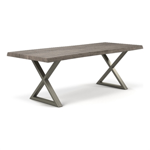 Urbia Brooks  40&quot x 116 Dining Table X Base in Sandblasted Grey Top Pewter Base