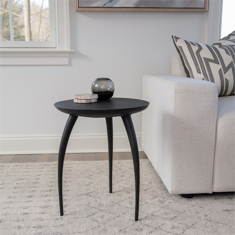 Urbia Elements Keel End Table in Antique Zinc