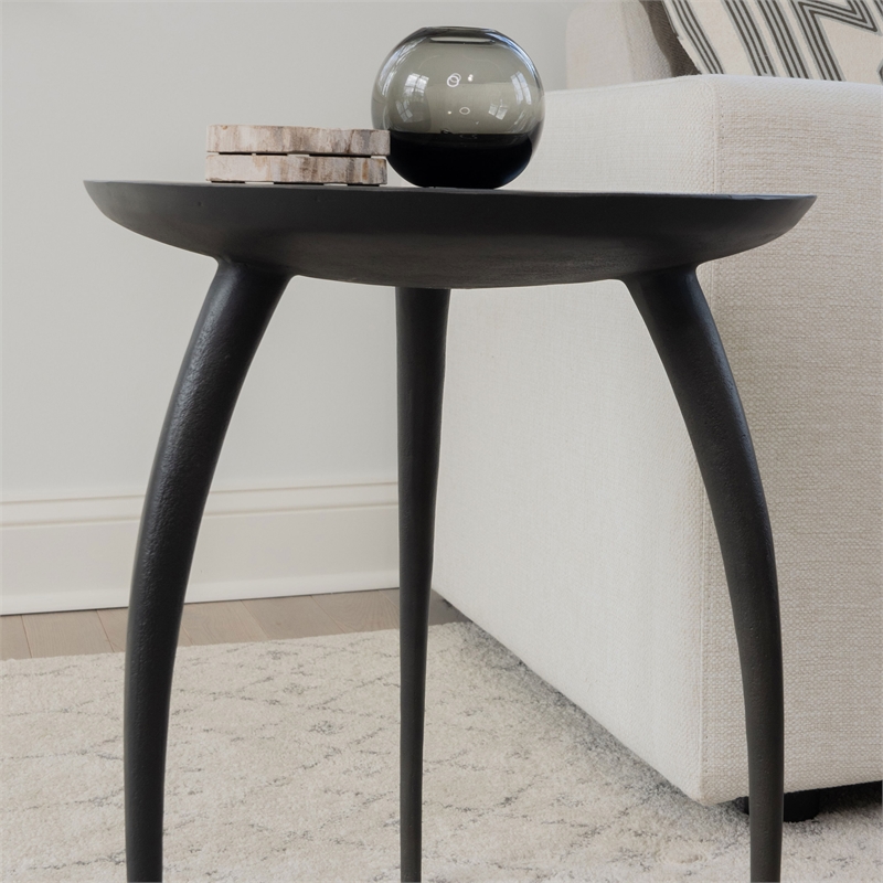 Urbia Elements Keel End Table in Antique Zinc
