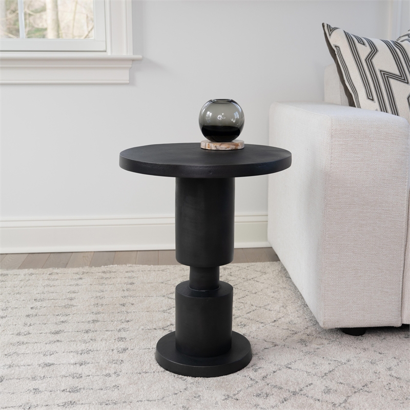 Urbia Elements Liam End Table in Antique Zinc