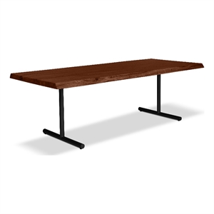 Urbia Brooks  40&quot x 79&quot Dining Table T Base in Americano Top Black Base