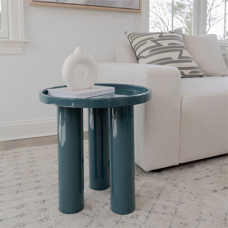 Urbia Eclat Sofia Enamel End Table in Aegean Teal