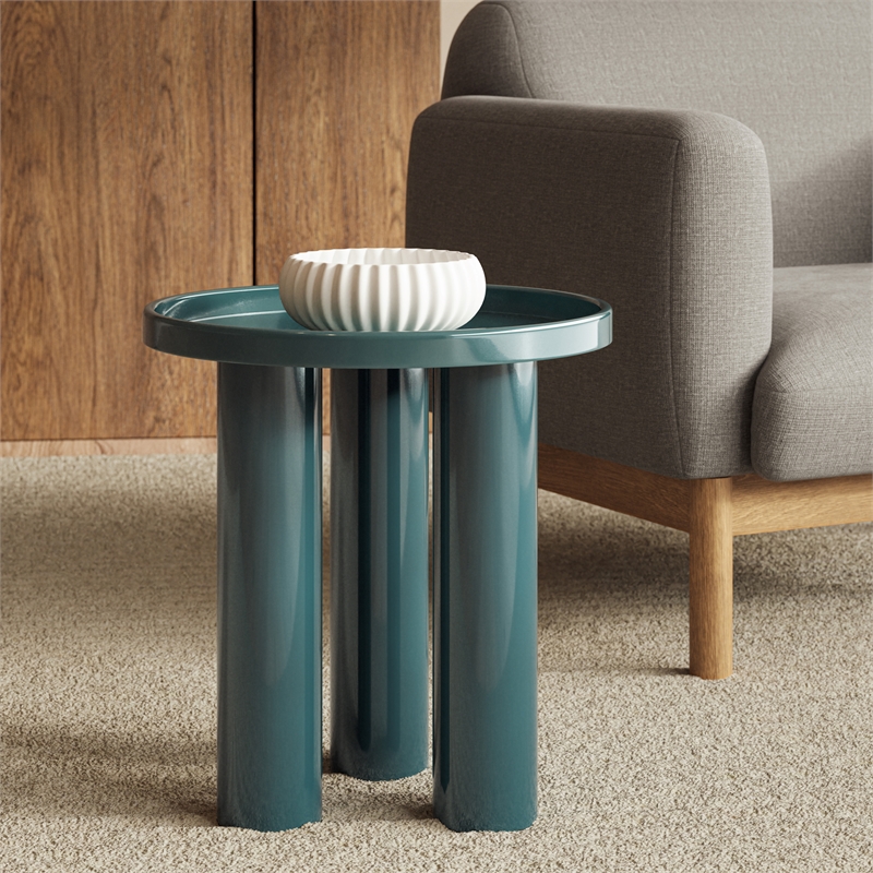 Urbia Eclat Sofia Enamel End Table in Aegean Teal