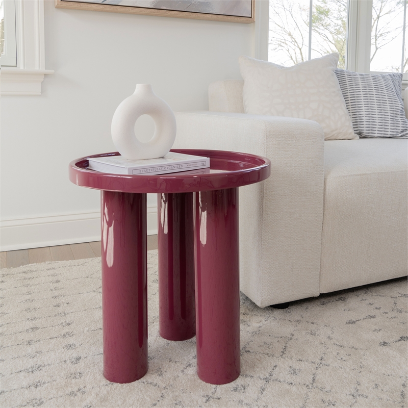 Urbia Eclat Sofia Enamel End Table in Plum
