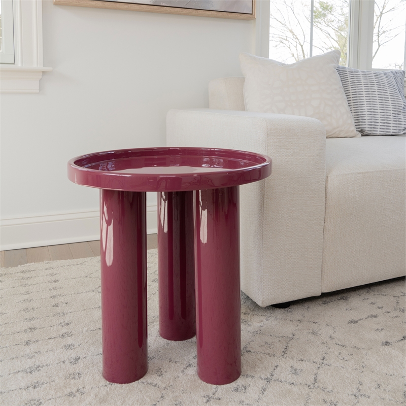 Urbia Eclat Sofia Enamel End Table in Plum