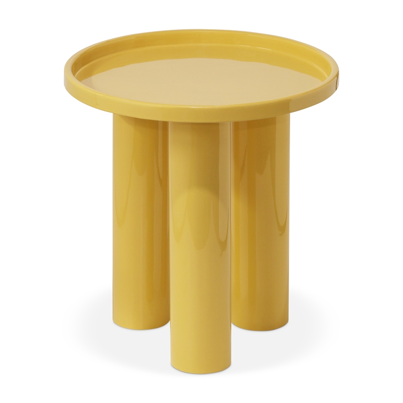 Urbia Eclat Sofia Enamel End Table in Yellow Ochre