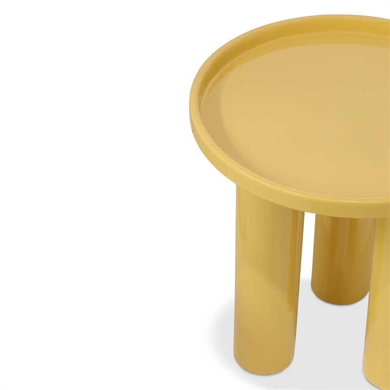 Urbia Eclat Sofia Enamel End Table in Yellow Ochre