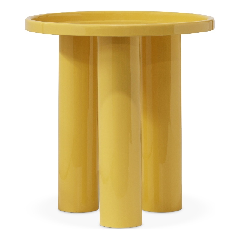 Urbia Eclat Sofia Enamel End Table in Yellow Ochre