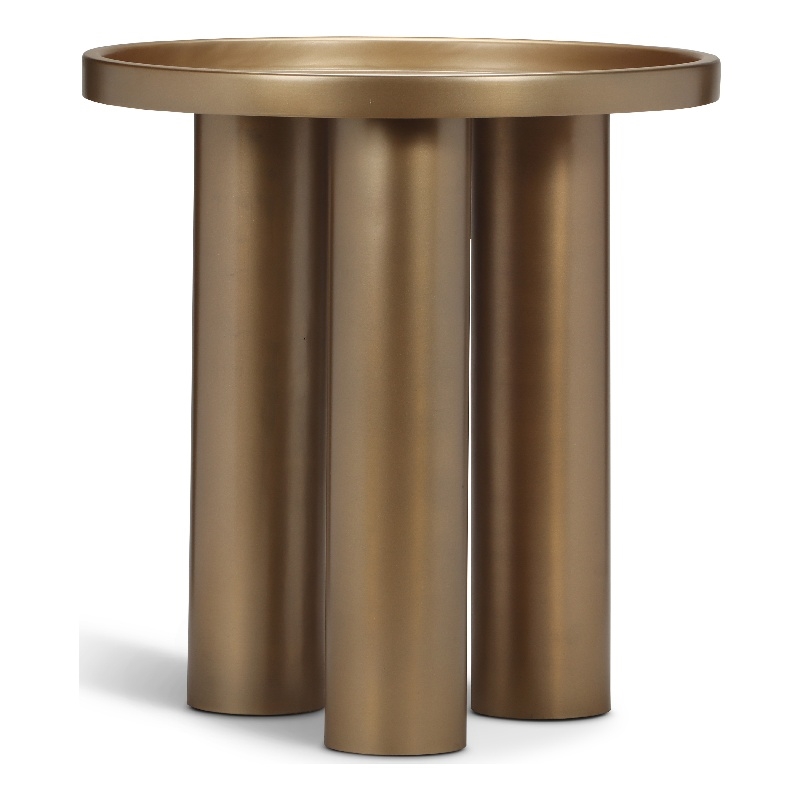 Urbia Eclat Sofia Industrial End Table in Industrial Brass