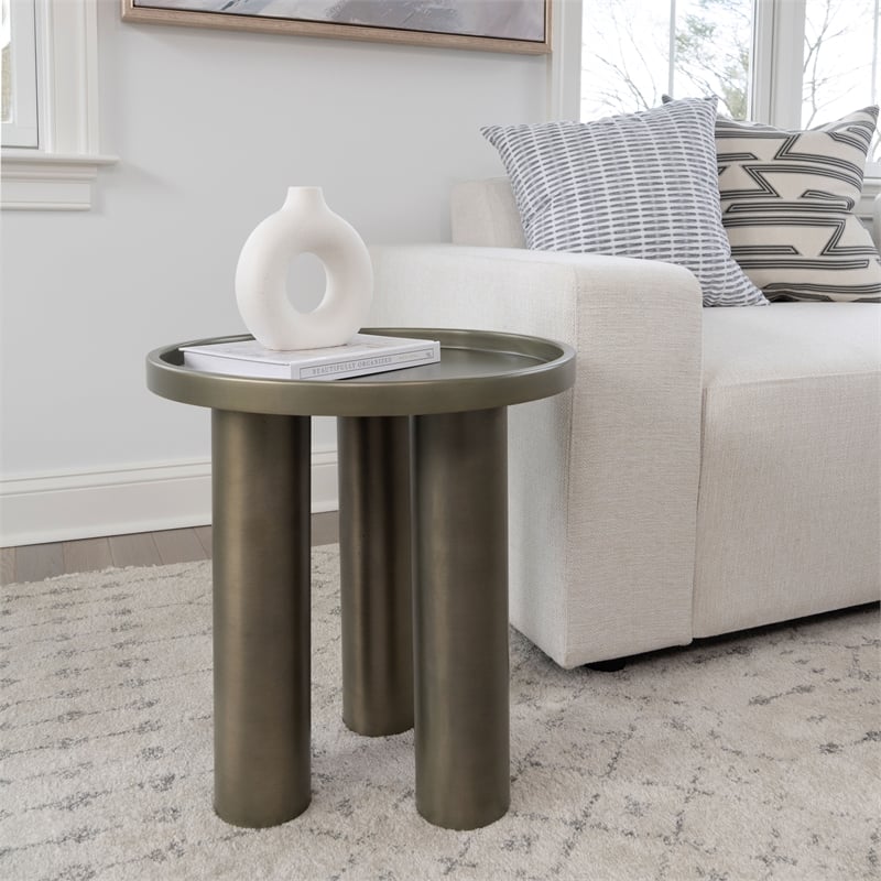 Urbia Eclat Sofia Industrial End Table in Industrial Nickel