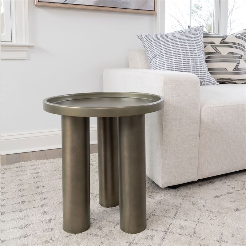 Urbia Eclat Sofia Industrial End Table in Industrial Nickel