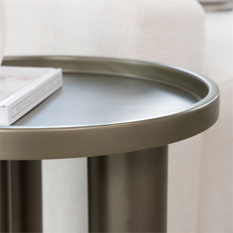 Urbia Eclat Sofia Industrial End Table in Industrial Nickel
