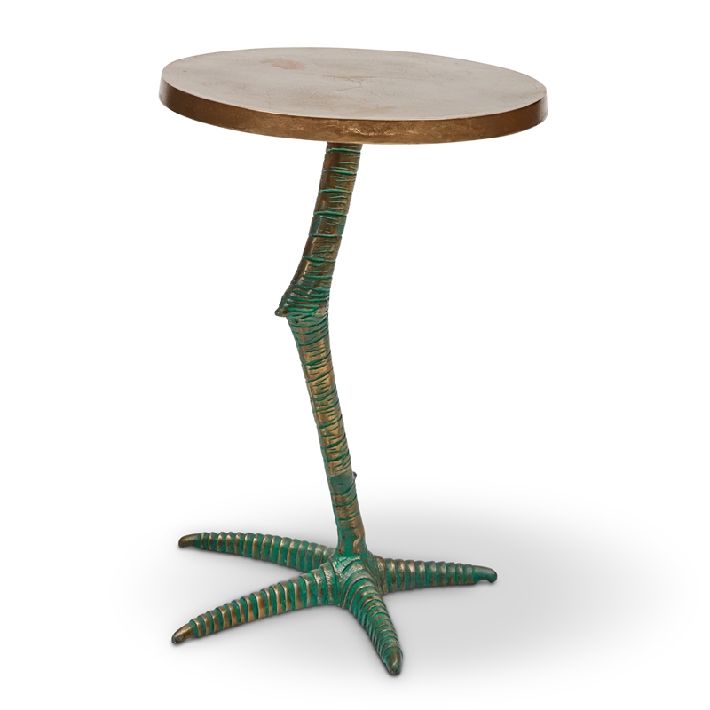 Urbia Elements Pavo End Table in Antique Brass