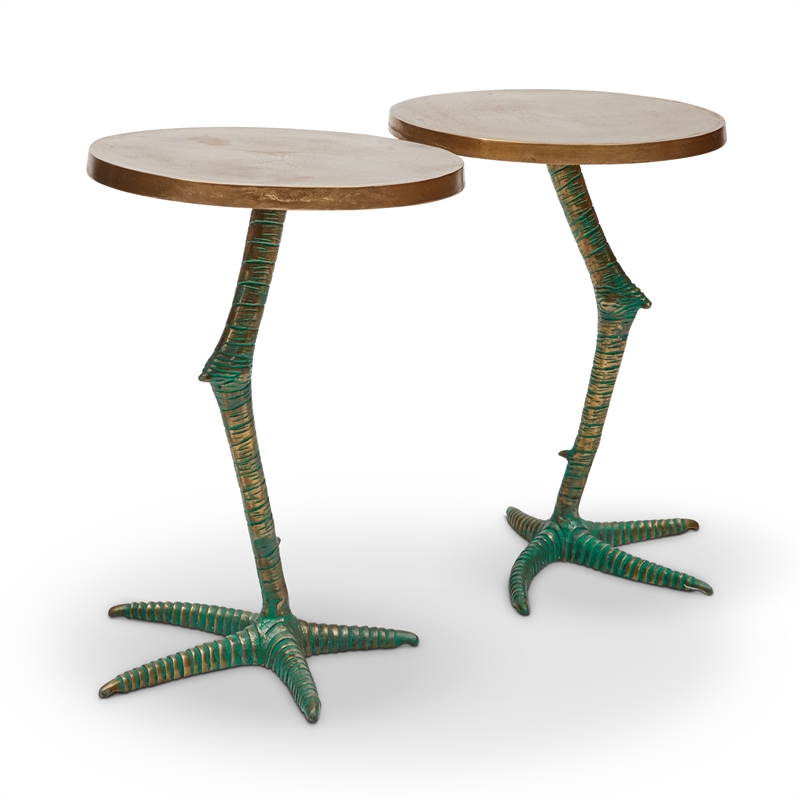 Urbia Elements Pavo End Table in Antique Brass