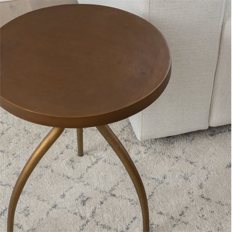 Urbia Elements Sarp End Table in Antique Brass