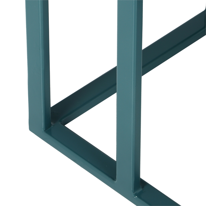 Urbia Elements Tanu C-Table Enamel Top End Table in Teal
