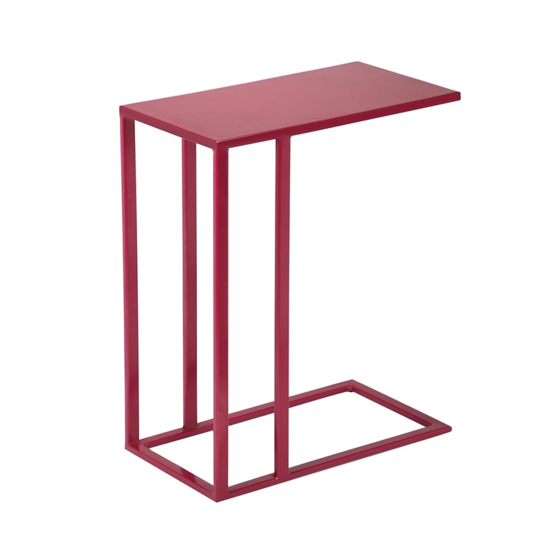 Urbia Elements Tanu C-Table Enamel Top End Table in Plum