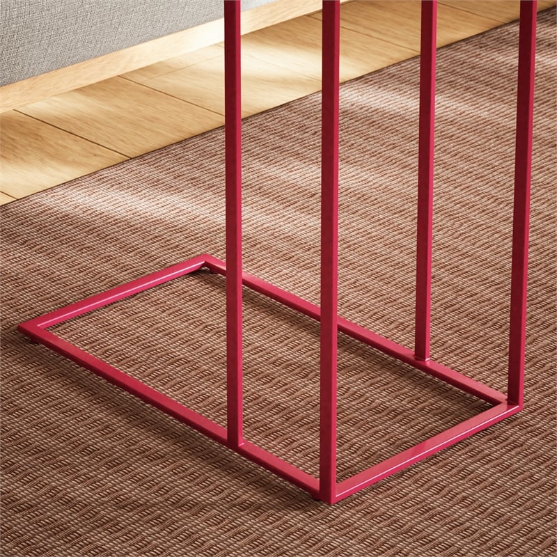 Urbia Elements Tanu C-Table Enamel Top End Table in Plum