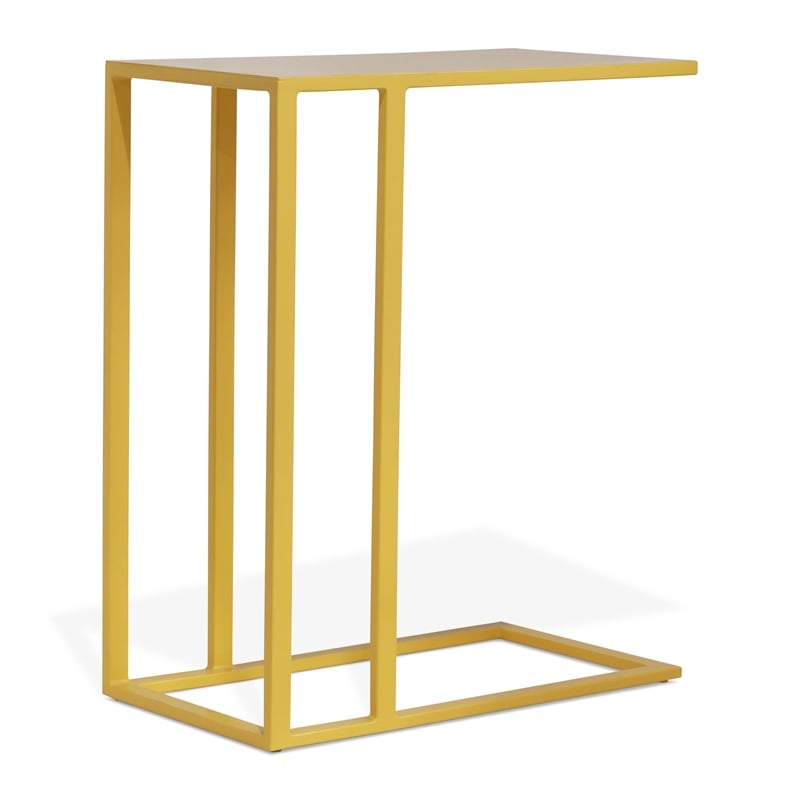 Urbia Elements Tanu C-Table Enamel Top End Table in Yellow Ochre