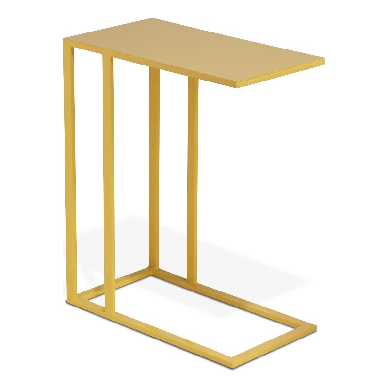 Urbia Elements Tanu C-Table Enamel Top End Table in Yellow Ochre