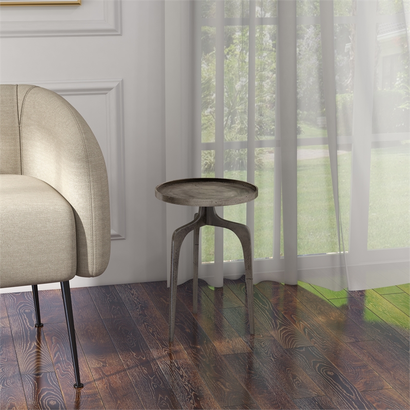 Urbia Elements Vinya End Table in Vintage Silver