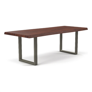 Urbia Brooks  40&quot x 79&quot Dining Table U Base in Americano Top Pewter Base