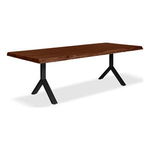 Urbia Brooks  40&quot x 79&quot Dining Table Y Base in Americano Top Black Base