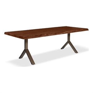 Urbia Brooks  40&quot x 79&quot Dining Table Y Base in Americano Top Brass Base