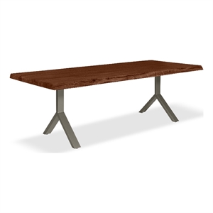 Urbia Brooks  40&quot x 79&quot Dining Table Y Base in Americano Top Pewter Base