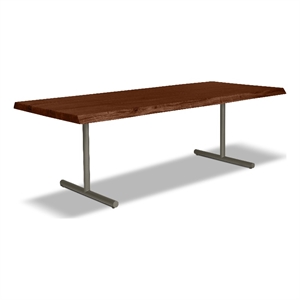 Urbia Brooks  40&quot x 79&quot Dining Table T Base in Americano Top Pewter Base