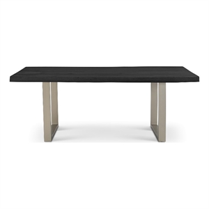 urbia brooks  40&quot x 79&quot dining table u base in ebonized top pewter base