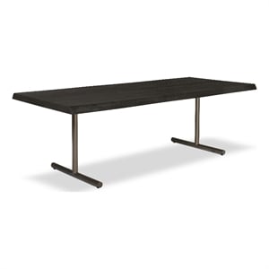 Urbia Brooks  40&quot x 79&quot Dining Table T Base in Ebonized Top Brass Base