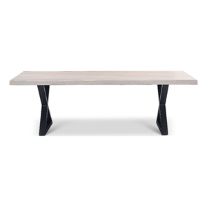 Urbia Brooks  40&quot x 92&quot Dining Table X Base in White Wash Top Black Base