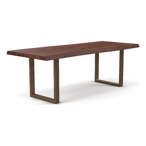 Urbia Brooks  40&quot x 116&quot Dining Table U Base in Americano Top Brass Base