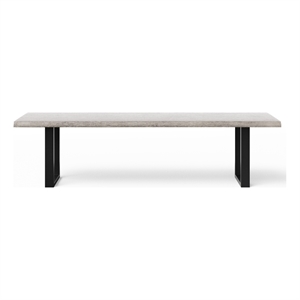 Urbia Brooks  40&quot x 116&quot Dining Table U Base in Sandblasted Grey Top Black Base