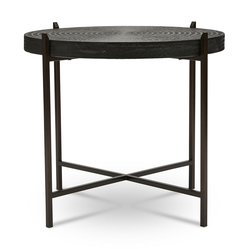 Urbia IE Series Sanskrit End Table in Antique Copper Bronze Frame
