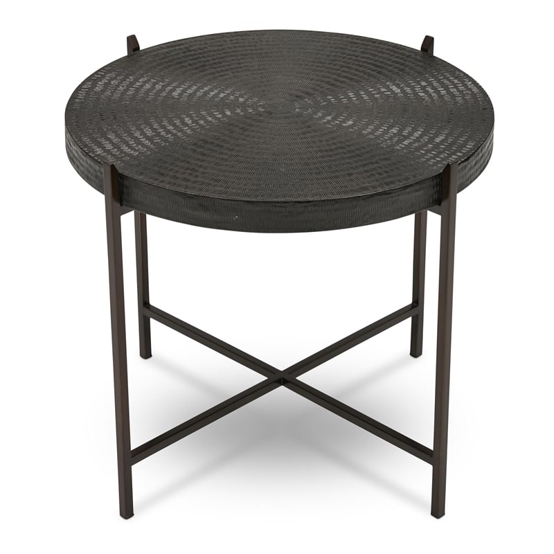 Urbia IE Series Sanskrit End Table in Antique Copper Bronze Frame