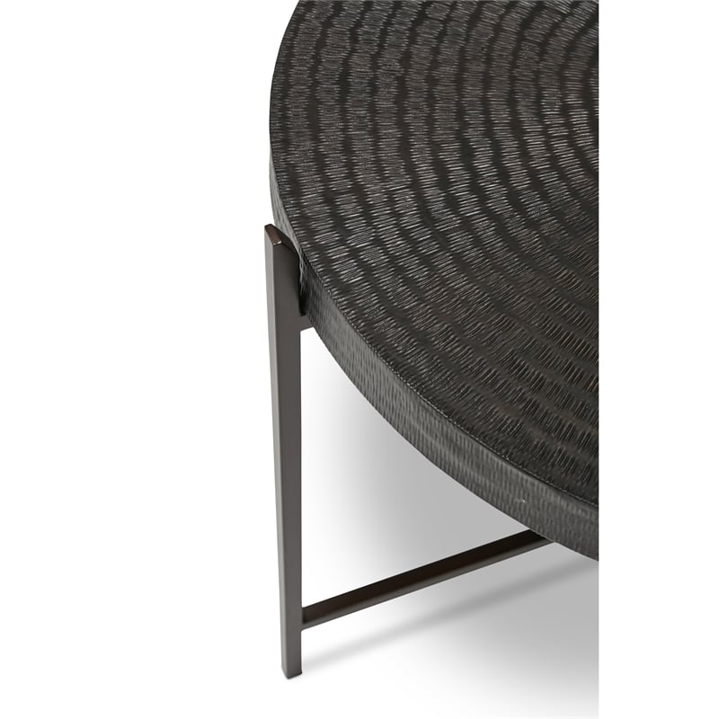 Urbia IE Series Sanskrit End Table in Antique Copper Bronze Frame