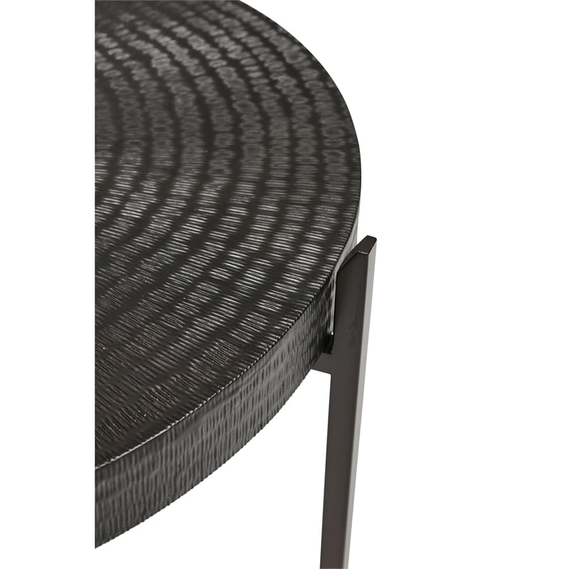 Urbia IE Series Sanskrit End Table in Antique Copper Bronze Frame