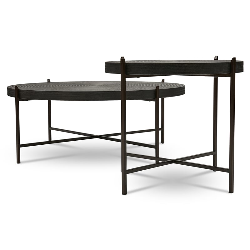 Urbia IE Series Sanskrit End Table in Antique Copper Bronze Frame