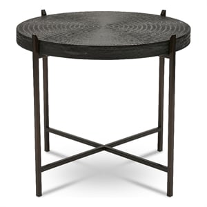 Urbia IE Series Sanskrit End Table in Antique Copper Bronze Frame