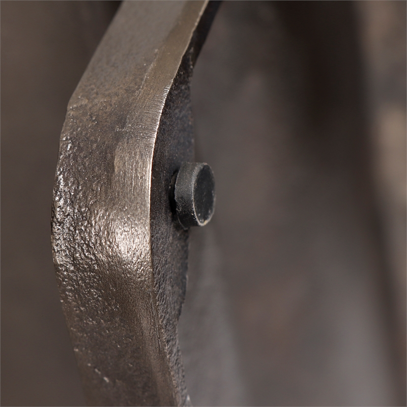 Urbia Marbelle I-Beam Marble Side Table in Fantasy Black/Bronze Finish