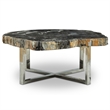 Urbia Relique Eliza Coffee Table in Stainless Steel Base/Natural Dark Top
