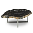 Urbia Relique Eliza Coffee Table in Stainless Steel Base/Natural Dark Top