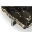 Urbia Relique Eliza Coffee Table in Stainless Steel Base/Natural Dark Top