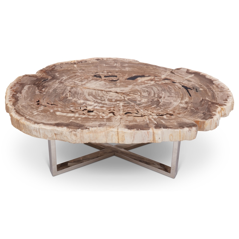 Urbia Relique Eliza Coffee Table in Stainless Steel Base/Natural Light Top