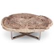 Urbia Relique Eliza Coffee Table in Stainless Steel Base/Natural Light Top